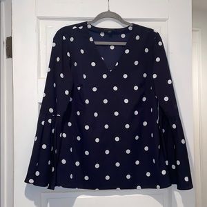 Polka Dot Bell Sleeve Top